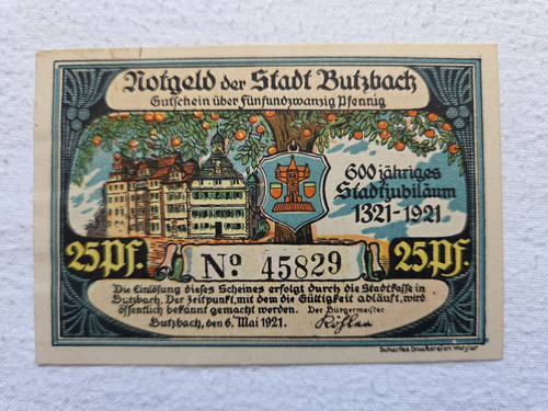 Notgeld 1921 stadt - stadt, butzbach