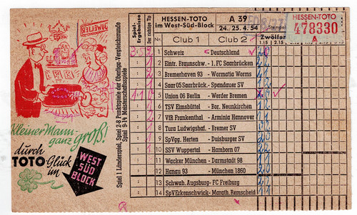 Totoschein 1954 - ,