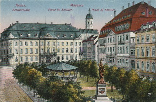 Mainz schillerplatz 1910 - schillerplatz, um