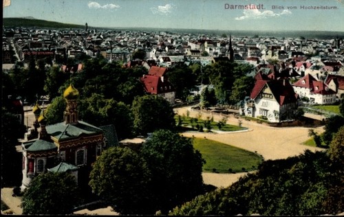 Darmstadt hessen blick - ak,