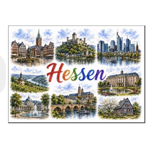 Hessen postkarte - 5x,